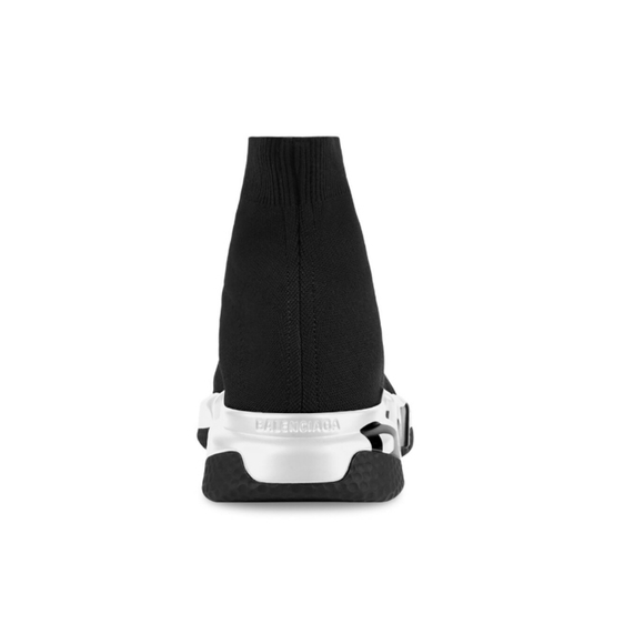 BALENCIAGA WOMEN'S SPEED RECYCLED KNIT GRAFFITI SNEAKER IN BLACK/WHITE - Picture 3 of 5